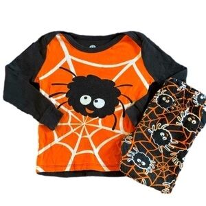 Sleepwear Halloween Spider 2 Piece Long Sleeve Pajama Set Size 24mos